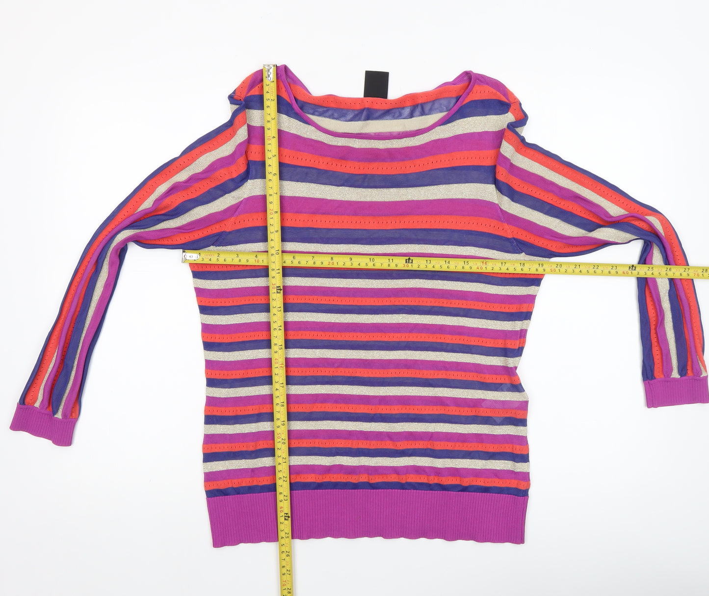 Madeleine Women’s Multicoloured Striped Boat Neck Knit Jumper M