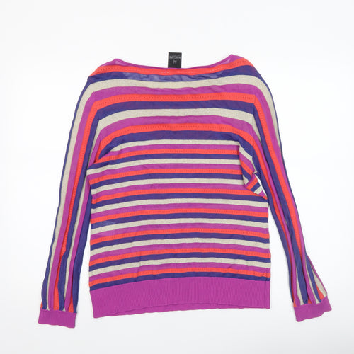 Madeleine Women’s Multicoloured Striped Boat Neck Knit Jumper M