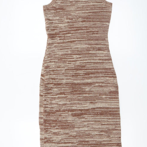 ASOS DESIGN Women’s Brown Midi Bodycon Knit Sleeveless Dress Size 4