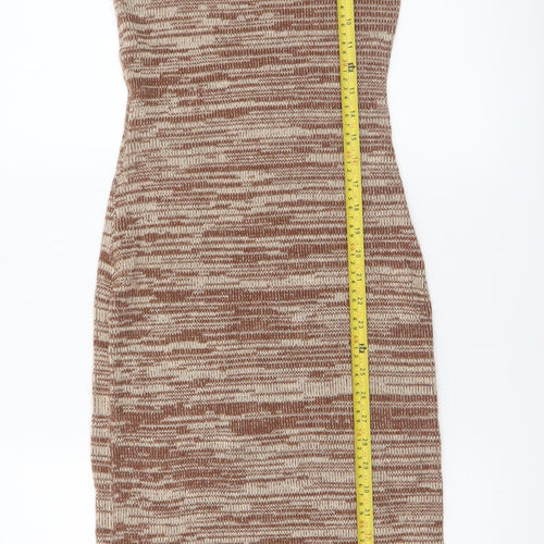 ASOS DESIGN Women’s Brown Midi Bodycon Knit Sleeveless Dress Size 4