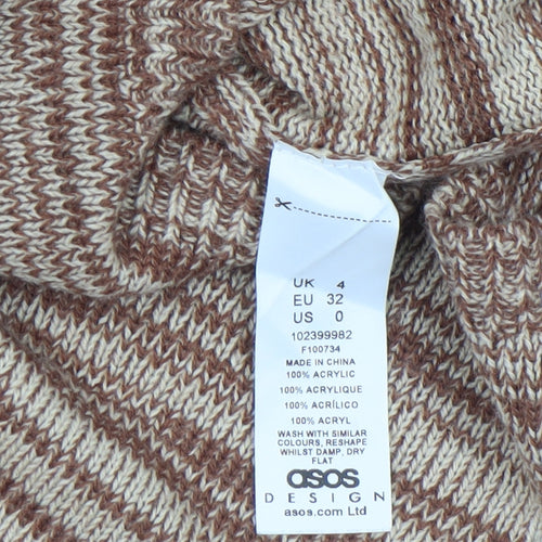 ASOS DESIGN Women’s Brown Midi Bodycon Knit Sleeveless Dress Size 4