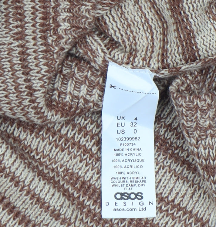 ASOS DESIGN Women’s Brown Midi Bodycon Knit Sleeveless Dress Size 4