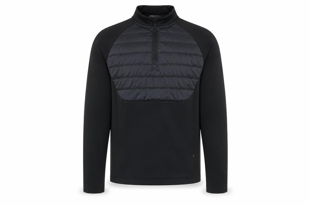 Front view of Nike boys’ black therma-fit 1/4 zip pullover sweatshirt m