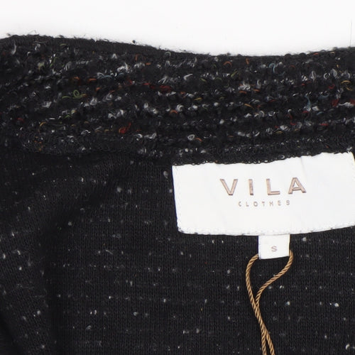 Vila Womens Black Knit Cardigan Small Long Sleeve Blazer Style