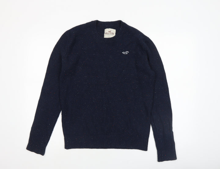 Hollister Men's Blue Crew Neck Knit Pullover Jumper Size S