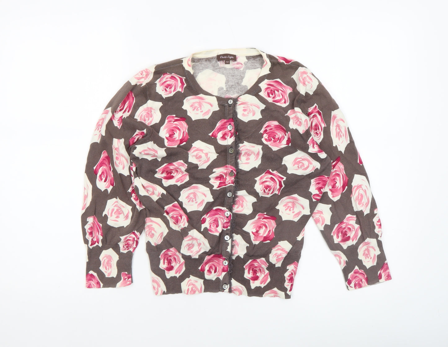 Phase Eight Women's Multicoloured Floral Cardigan Size 12 Cotton Silk