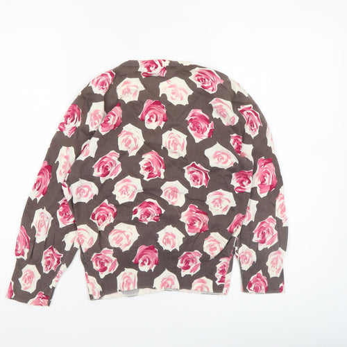 Phase Eight Women's Multicoloured Floral Cardigan Size 12 Cotton Silk