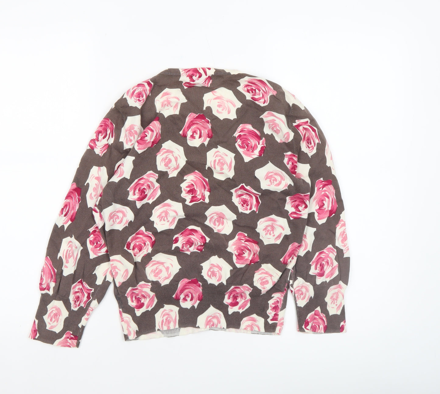 Phase Eight Women's Multicoloured Floral Cardigan Size 12 Cotton Silk