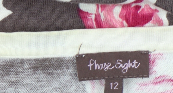 Phase Eight Women's Multicoloured Floral Cardigan Size 12 Cotton Silk