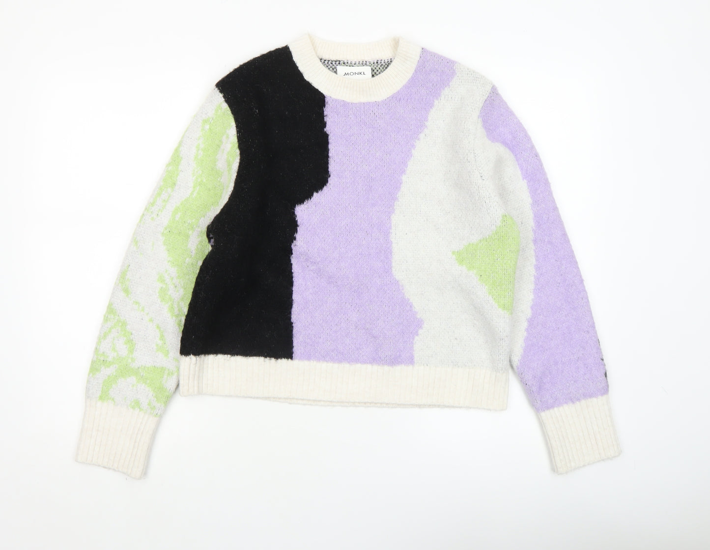 Monki Women’s Multicoloured Pullover Jumper Size S Crew Neck Knit