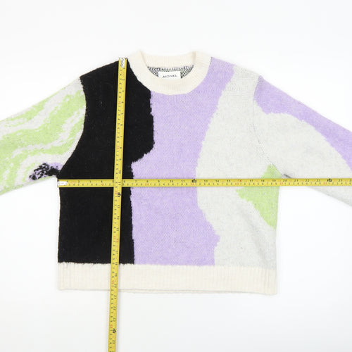 Monki Women’s Multicoloured Pullover Jumper Size S Crew Neck Knit