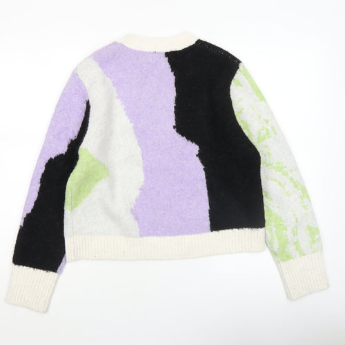 Monki Women’s Multicoloured Pullover Jumper Size S Crew Neck Knit