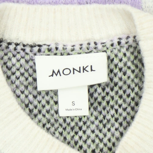 Monki Women’s Multicoloured Pullover Jumper Size S Crew Neck Knit