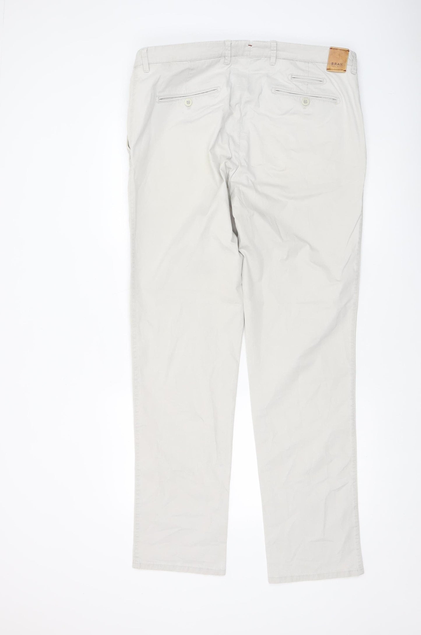 Brax Men's Beige Chino Trousers Size 38/34 Cotton Blend Casual