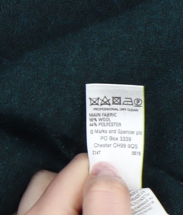 Marks and Spencer Women’s Petite Green Wool Blend Coatigan M