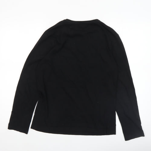 Hugo Boss Boys Black Long Sleeve Logo Cotton T-Shirt Size 14 Years