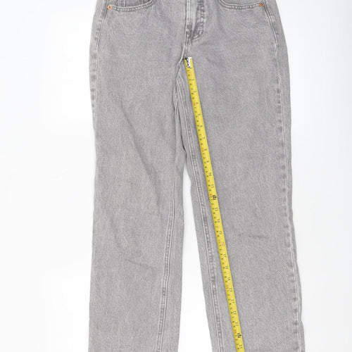 Stradivarius Women's Grey High Rise Straight Leg Jeans Size 8