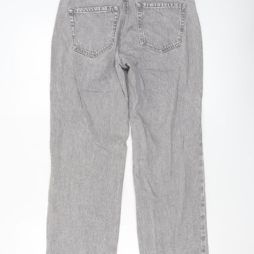 Stradivarius Women's Grey High Rise Straight Leg Jeans Size 8