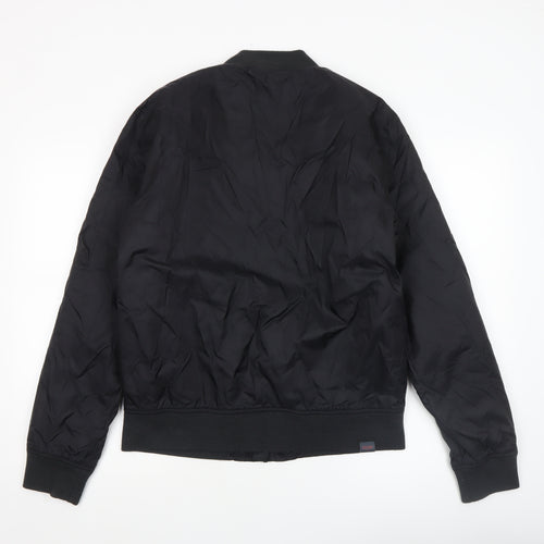 Gotcha Men's Black Bomber Jacket M Regular Nylon Zip-Up Lined
