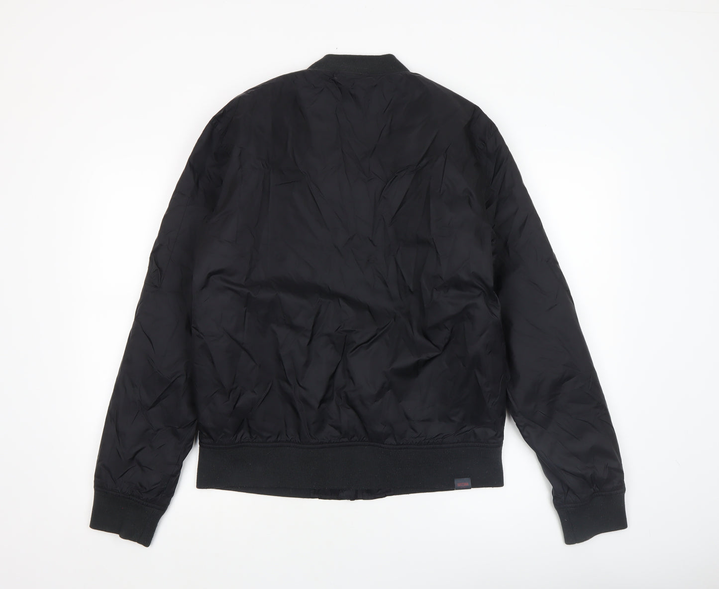 Gotcha Men's Black Bomber Jacket M Regular Nylon Zip-Up Lined