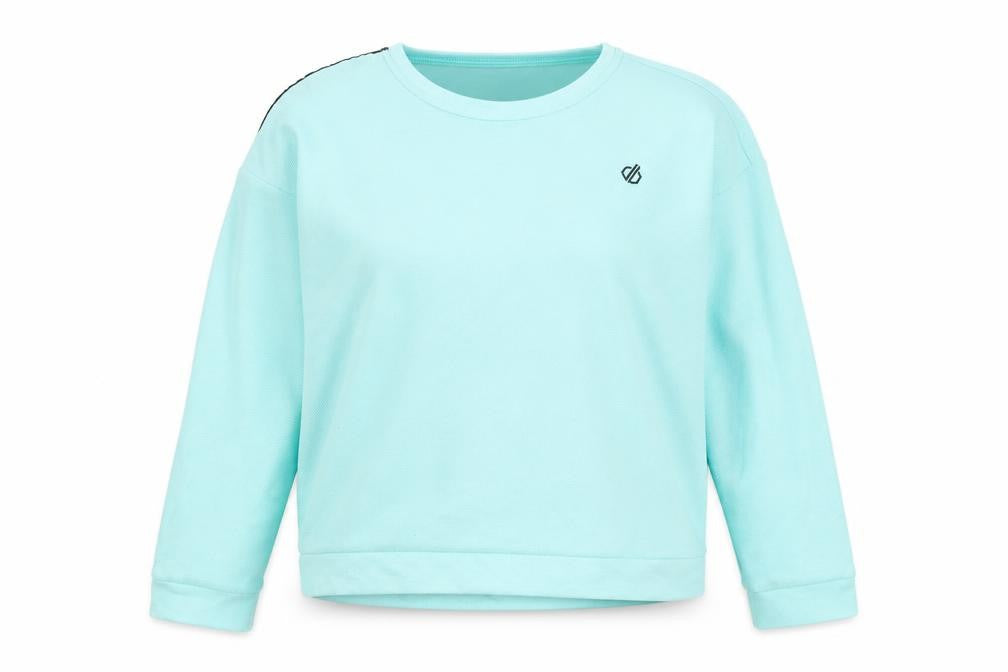 Front view of Dare 2b Women's Blue Pullover Sweatshirt, size 14, Cotton Blend