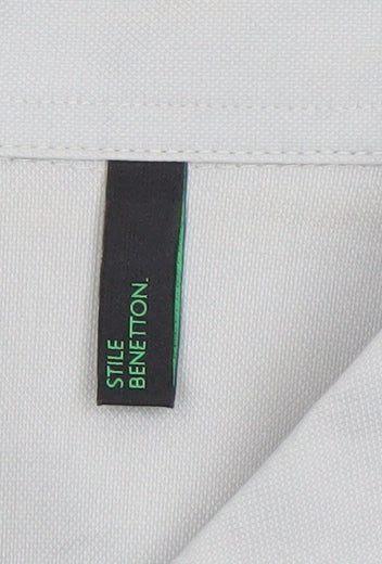 Benetton Women’s Grey Button-Up Long Sleeve Shirt Size 8