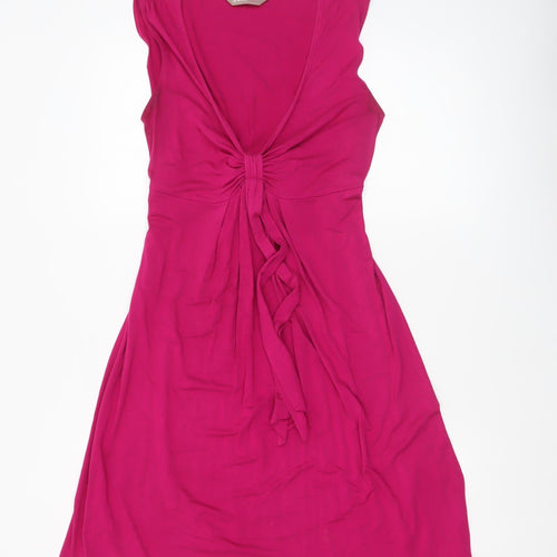 A|wear Women’s Pink V-Neck A-Line Sleeveless Knee Length Dress Size 10