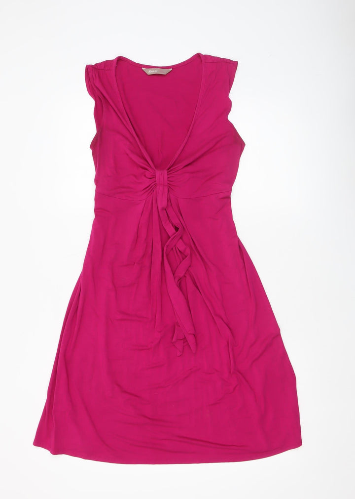 A|wear Women’s Pink V-Neck A-Line Sleeveless Knee Length Dress Size 10
