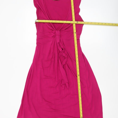 A|wear Women’s Pink V-Neck A-Line Sleeveless Knee Length Dress Size 10
