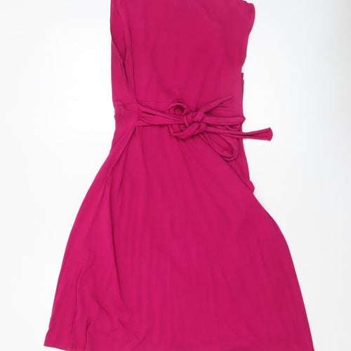 A|wear Women’s Pink V-Neck A-Line Sleeveless Knee Length Dress Size 10