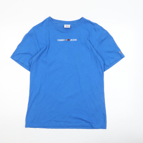 Tommy Jeans Men's Blue Crew Neck Cotton T-Shirt XS