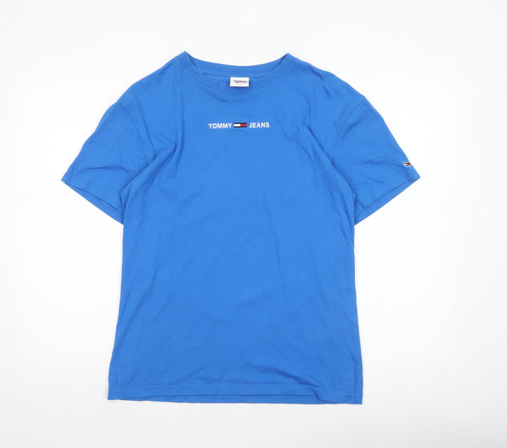 Tommy Jeans Men's Blue Crew Neck Cotton T-Shirt XS