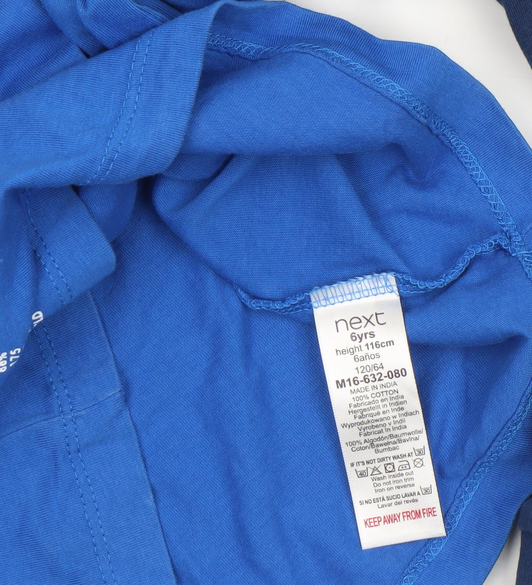 Next Boys Blue Christmas Santa Sequin Long Sleeve T-Shirt 6 Years