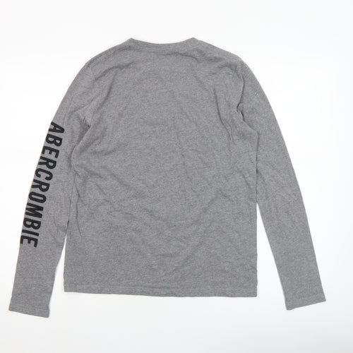 Abercrombie Kids Boys Grey Long Sleeve T-Shirt 15-16 Years Regular Fit