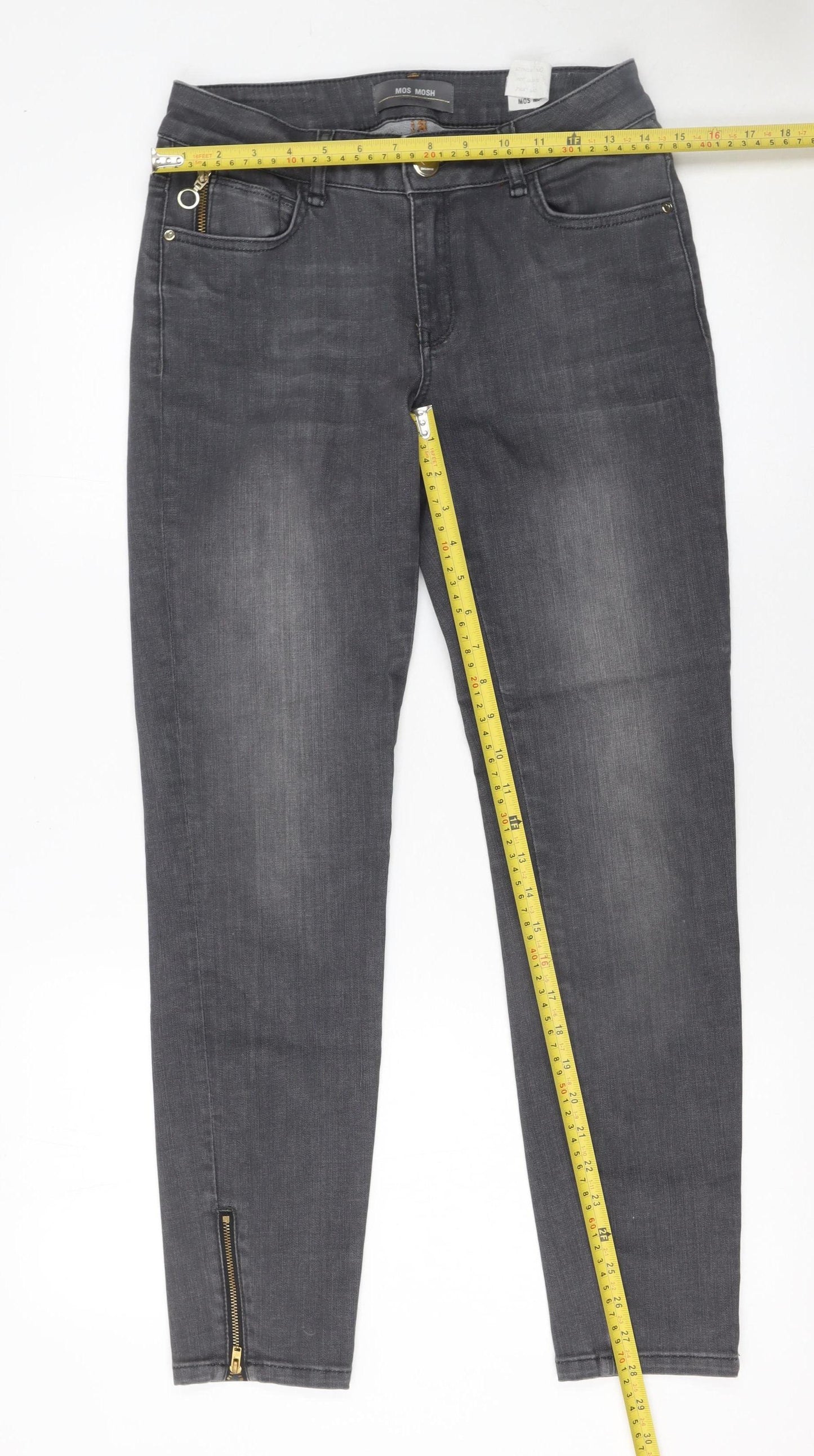 MOS MOSH Women's Grey Skinny Jeans Size 27 Slim Fit Denim