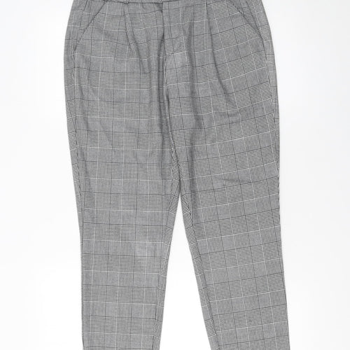 Vero Moda Women's Grey Check Paperbag Trousers Size M