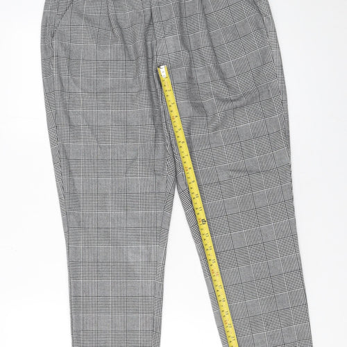 Vero Moda Women's Grey Check Paperbag Trousers Size M