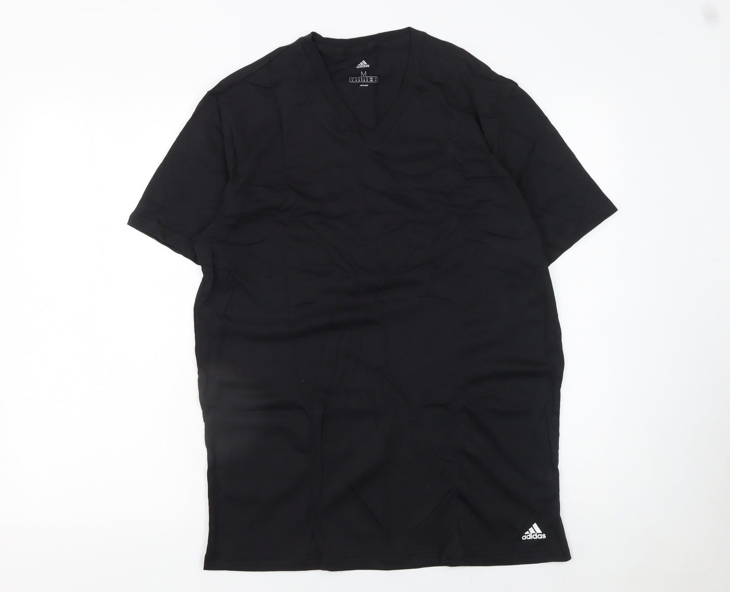 Adidas Men’s Black V-Neck Cotton Short Sleeve T-Shirt Size M