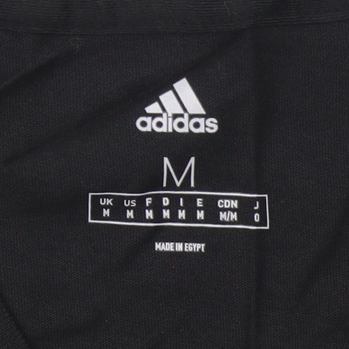 Adidas Men’s Black V-Neck Cotton Short Sleeve T-Shirt Size M
