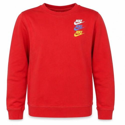 Nike Boys Red Logo Crew Neck Fleece Sweatshirt L 147-158cm