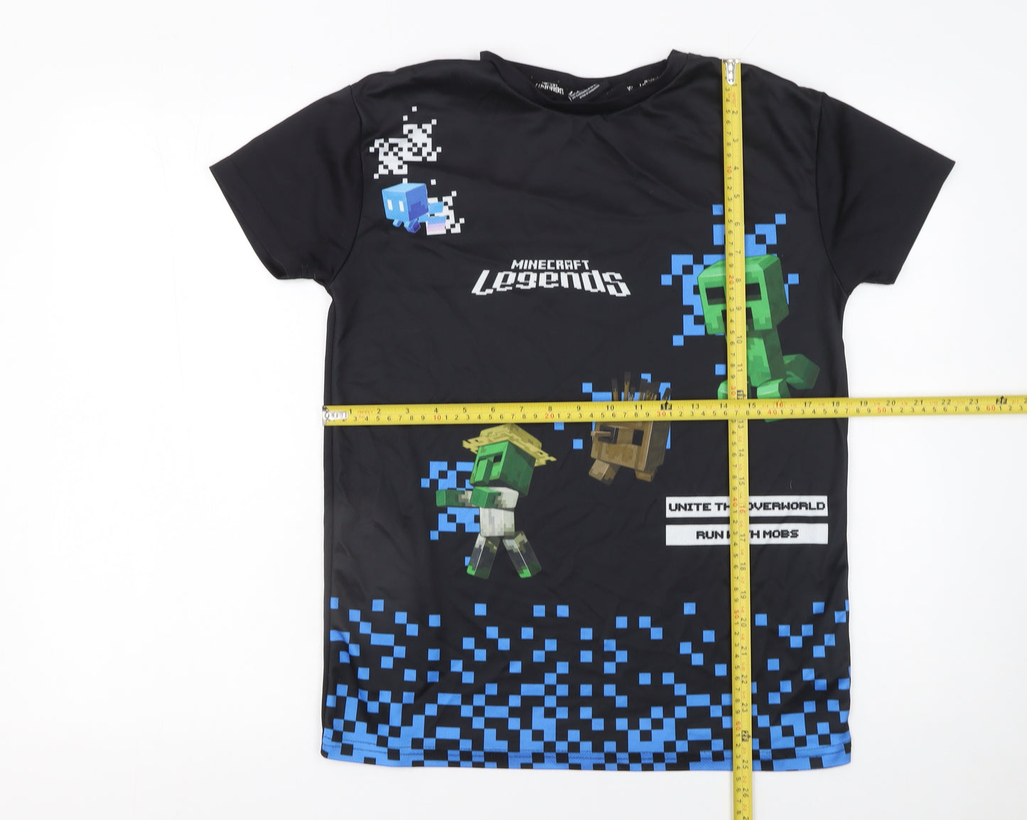 Minecraft Legends Boys Black Graphic T-Shirt 12-13 Years 158cm Short Sleeve