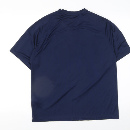 H&M Girls Blue Jersey V-Neck Sports Graphic T-Shirt Size 12-14 Years