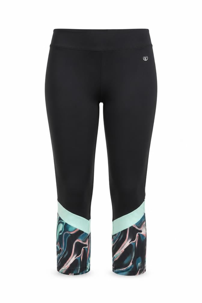 Dunnes Stores Women Black Capri Leggings Small Stretch Activewear