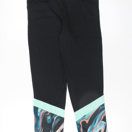 Dunnes Stores Women Black Capri Leggings Small Stretch Activewear