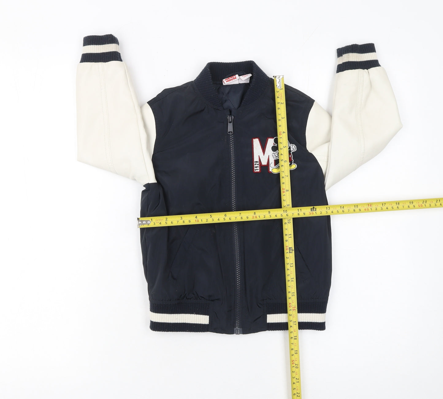 Disney Boys Blue Mickey Mouse Bomber Jacket 4-5 Years Full Zip Casual