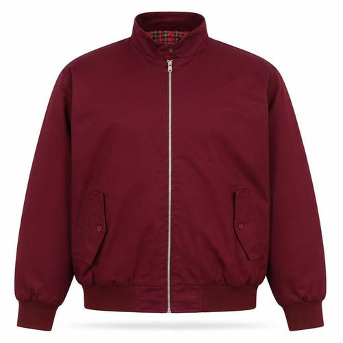 Cotton Works Men’s Burgundy Bomber Jacket 2XL Lined Classic Casual Zip