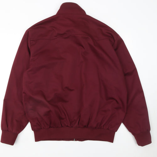 Cotton Works Men’s Burgundy Bomber Jacket 2XL Lined Classic Casual Zip