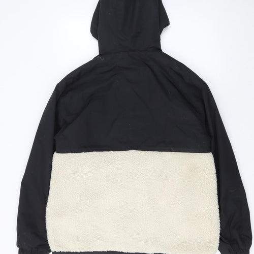 Obey Men's Black Anorak Hooded Jacket Size S Fleece Lined Winter Streetwear