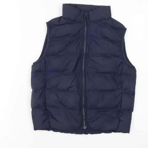UNIQLO Boys Blue Puffer Waistcoat 7-8 Years Lightweight Quilted Gilet