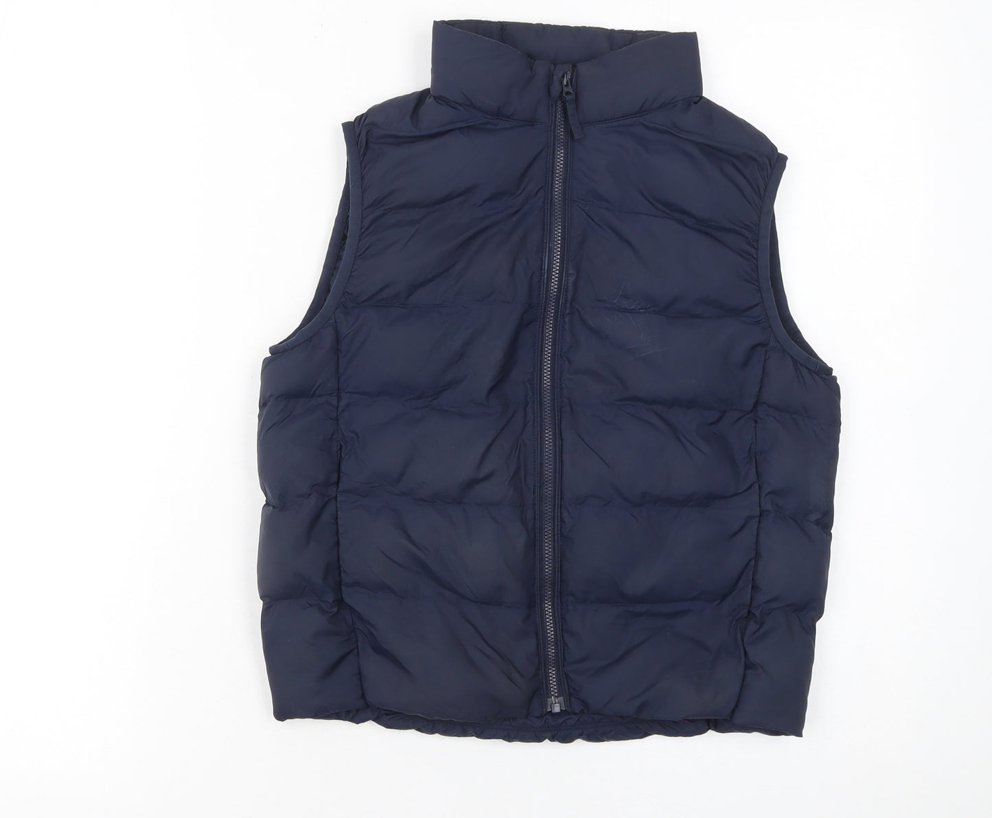 UNIQLO Boys Blue Puffer Waistcoat 7-8 Years Lightweight Quilted Gilet